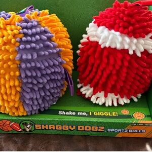 Plush Shake Toy — Red & White and Purple & Yellow